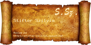 Stifter Szilvia névjegykártya